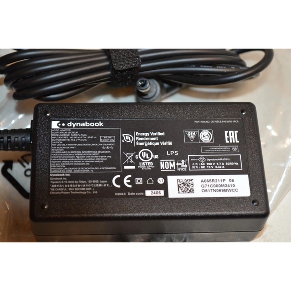 Dynabook Other - Dynabook Toshiba 65W AC Adapter Laptop Charger 19V 3.42A PA5367U-1ACA